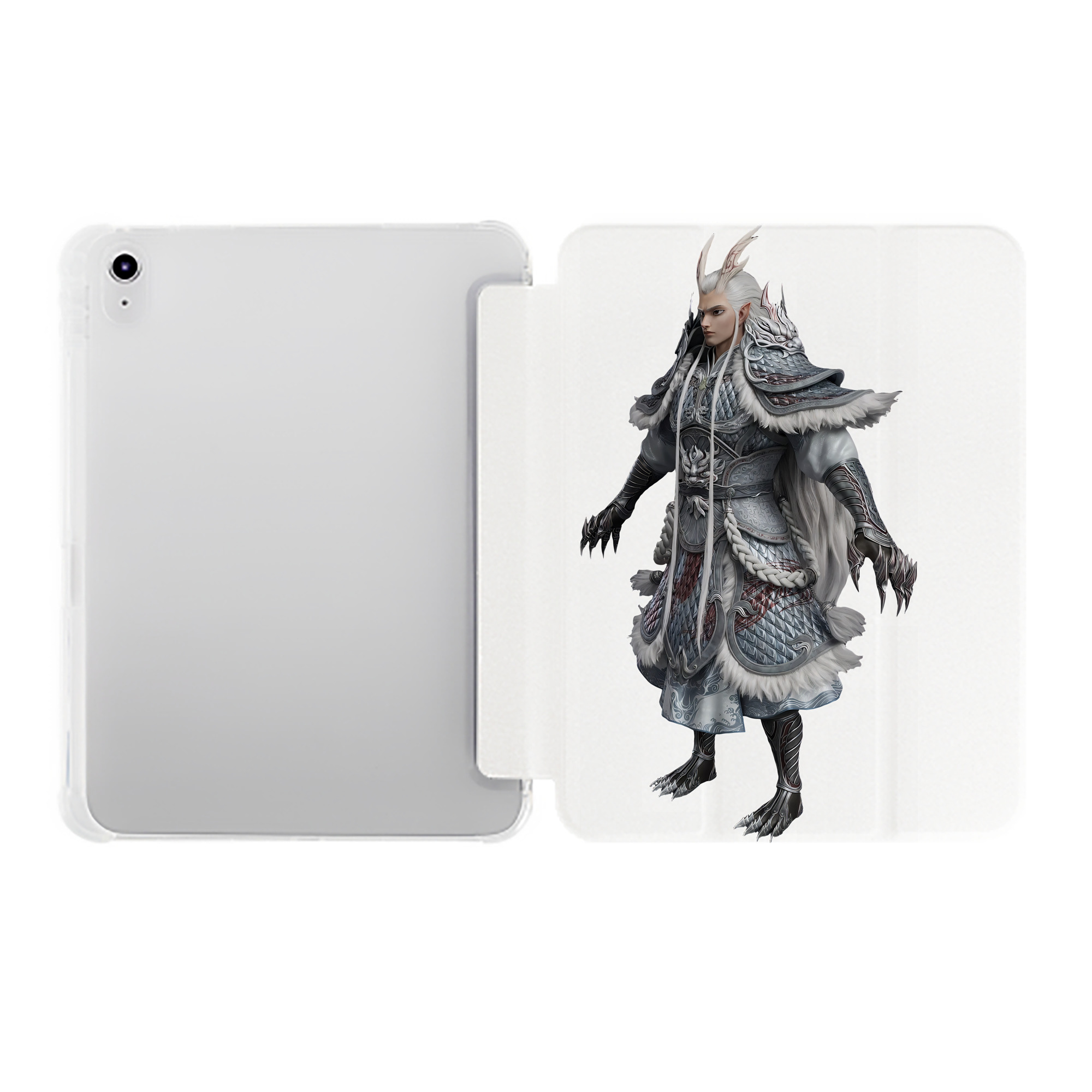 （画像用） Ne Zha 2 ナタ 魔童の大暴れ IPad ケース ペン収納付き 三つ折りスタンド PUレザー×シリコン 対応機種9.5/10.5/10.9インチ